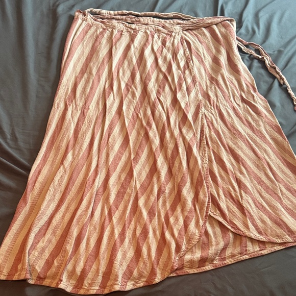Matty M Dresses & Skirts - Matty M Asymmetrical Striped Skirt in Tan and Cream